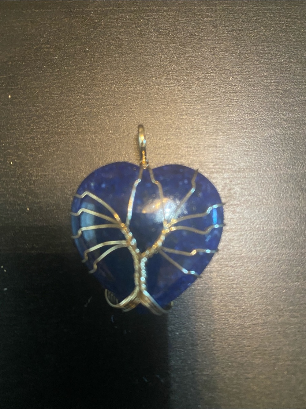 Lapis Handcrafted Blue Heart Tree of Life Pendant